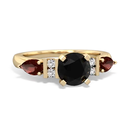 Onyx 6Mm Round Eternal Embrace Engagement 14K Yellow Gold ring R2005