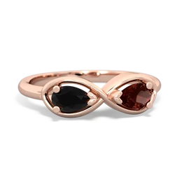 Onyx Infinity 14K Rose Gold ring R5050