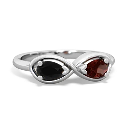 Onyx Infinity 14K White Gold ring R5050