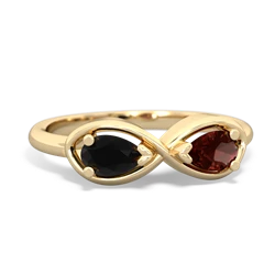 Onyx Infinity 14K Yellow Gold ring R5050