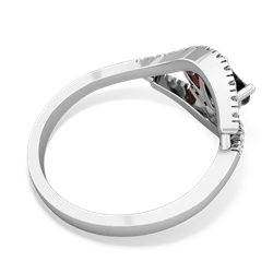 Onyx Mother And Child 14K White Gold ring R3010