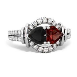 Onyx Art-Deco Keepsake 14K White Gold ring R5630