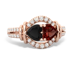 Onyx Art-Deco Keepsake 14K Rose Gold ring R5630