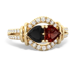 Onyx Art-Deco Keepsake 14K Yellow Gold ring R5630