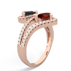 Onyx Diamond Dazzler 14K Rose Gold ring R3000