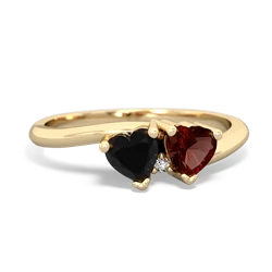 Onyx Sweethearts 14K Yellow Gold ring R5260