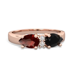 Onyx Pear Bowtie 14K Rose Gold ring R0865