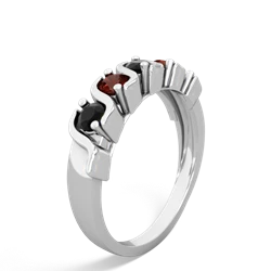 Onyx Anniversary Band 14K White Gold ring R2089