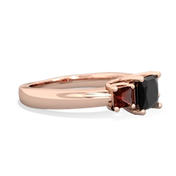 Onyx Three Stone Trellis 14K Rose Gold ring R4015