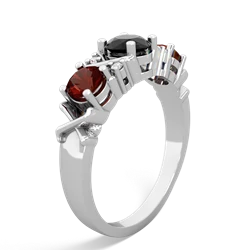 Onyx Hugs And Kisses 14K White Gold ring R5016