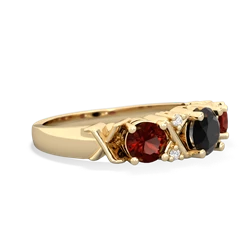 Onyx Hugs And Kisses 14K Yellow Gold ring R5016