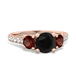 Onyx Pave Trellis 14K Rose Gold ring R5500