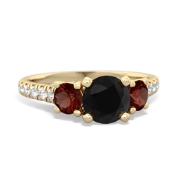 Onyx Pave Trellis 14K Yellow Gold ring R5500