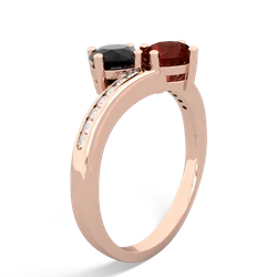 Onyx Channel Set Two Stone 14K Rose Gold ring R5303