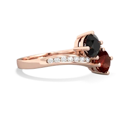 Onyx Channel Set Two Stone 14K Rose Gold ring R5303