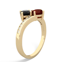 Onyx Channel Set Two Stone 14K Yellow Gold ring R5303