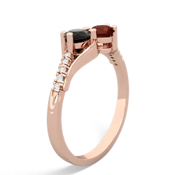 Onyx Infinity Pave Two Stone 14K Rose Gold ring R5285