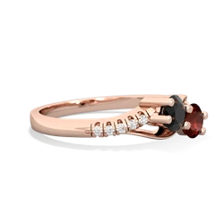 Onyx Infinity Pave Two Stone 14K Rose Gold ring R5285