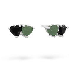Onyx Sweethearts 14K White Gold earrings E5260