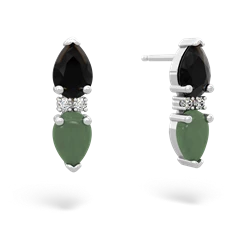 Onyx Bowtie Drop 14K White Gold earrings E0865