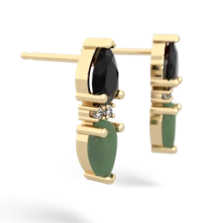 Onyx Bowtie Drop 14K Yellow Gold earrings E0865
