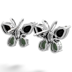 Onyx Butterfly 14K White Gold earrings E2215