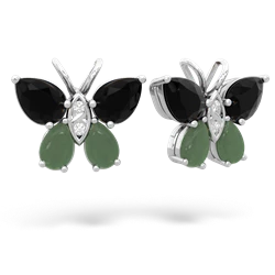 Onyx Butterfly 14K White Gold earrings E2215
