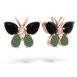 Onyx Butterfly 14K Rose Gold earrings E2215