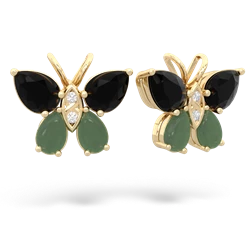 Onyx Butterfly 14K Yellow Gold earrings E2215