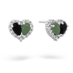 Onyx Halo 14K White Gold earrings E7008