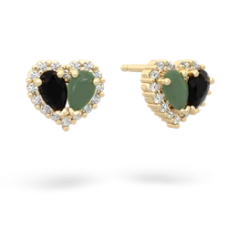 Onyx Halo 14K Yellow Gold earrings E7008