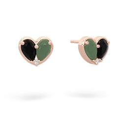 Onyx 'Our Heart' 14K Rose Gold earrings E5072