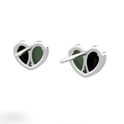 Onyx 'Our Heart' 14K White Gold earrings E5072