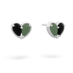 Onyx 'Our Heart' 14K White Gold earrings E5072