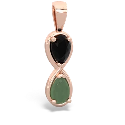 Onyx Infinity 14K Rose Gold pendant P5050