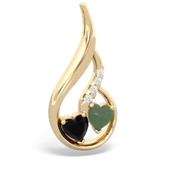 Onyx Keepsake Curves 14K Yellow Gold pendant P5450