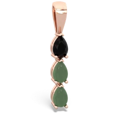 Onyx Dew Drops 14K Rose Gold pendant P2251