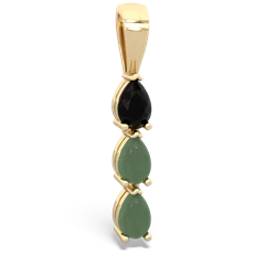 Onyx Dew Drops 14K Yellow Gold pendant P2251