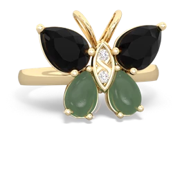 Onyx Butterfly 14K Yellow Gold ring R2215