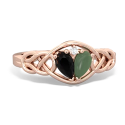 Onyx Celtic Love Knot 14K Rose Gold ring R5420