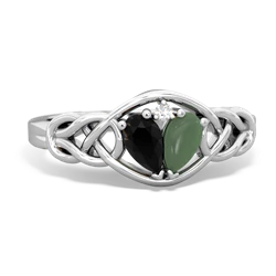 Onyx Celtic Love Knot 14K White Gold ring R5420