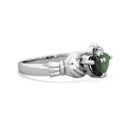 Onyx 'Our Heart' Claddagh 14K White Gold ring R2388