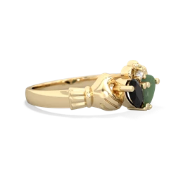 Onyx 'Our Heart' Claddagh 14K Yellow Gold ring R2388