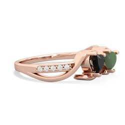 Onyx Side By Side 14K Rose Gold ring R3090