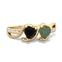 Onyx Side By Side 14K Yellow Gold ring R3090