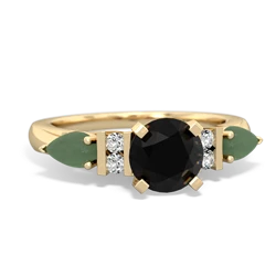 Onyx 6Mm Round Eternal Embrace Engagement 14K Yellow Gold ring R2005