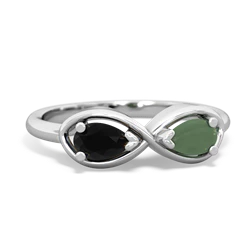 Onyx Infinity 14K White Gold ring R5050