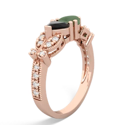 Onyx Diamond Butterflies 14K Rose Gold ring R5601