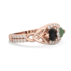 Onyx Sparkling Celtic Knot 14K Rose Gold ring R2645