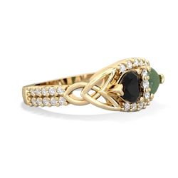 Onyx Sparkling Celtic Knot 14K Yellow Gold ring R2645